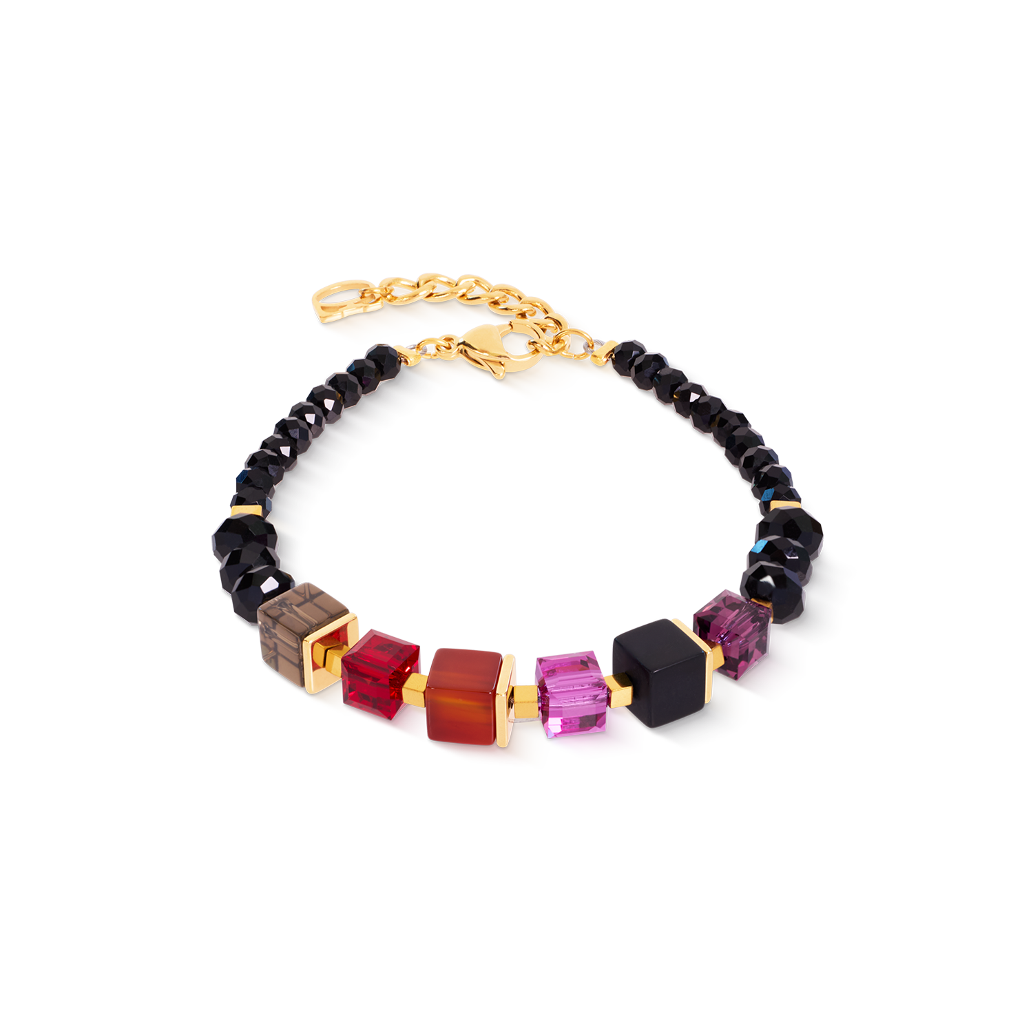 coeur-de-lion-armband-cube-mix-precious-berry-gold-18-5-cm image 1