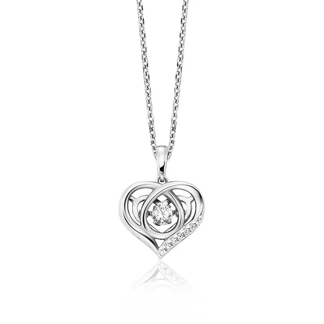 julie-julsen-dancing-stone-heart-halskette-silber-925-mit-8-zirkonia image 1