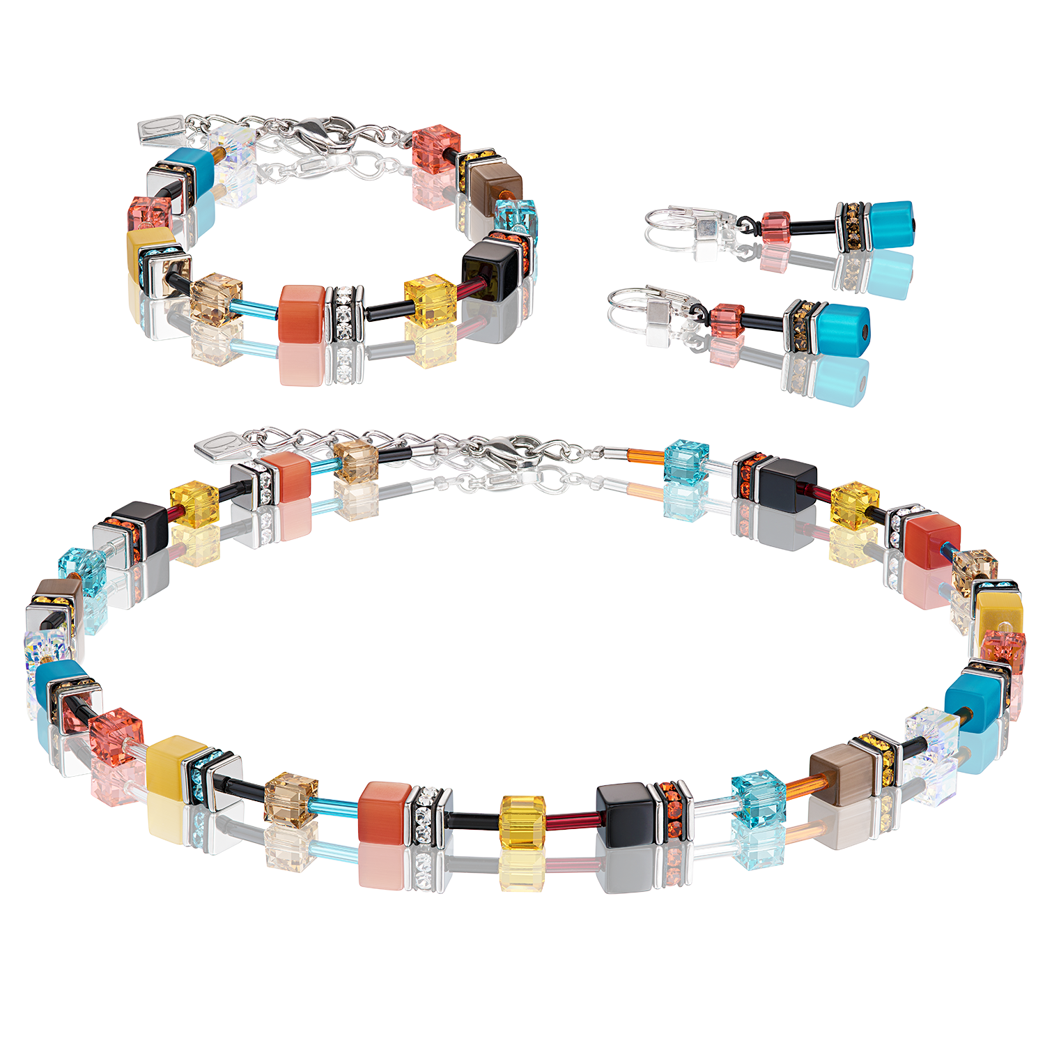 coeur-de-lion-geocube-ohrringe-multicolor-daylight-fresh-silber image 3