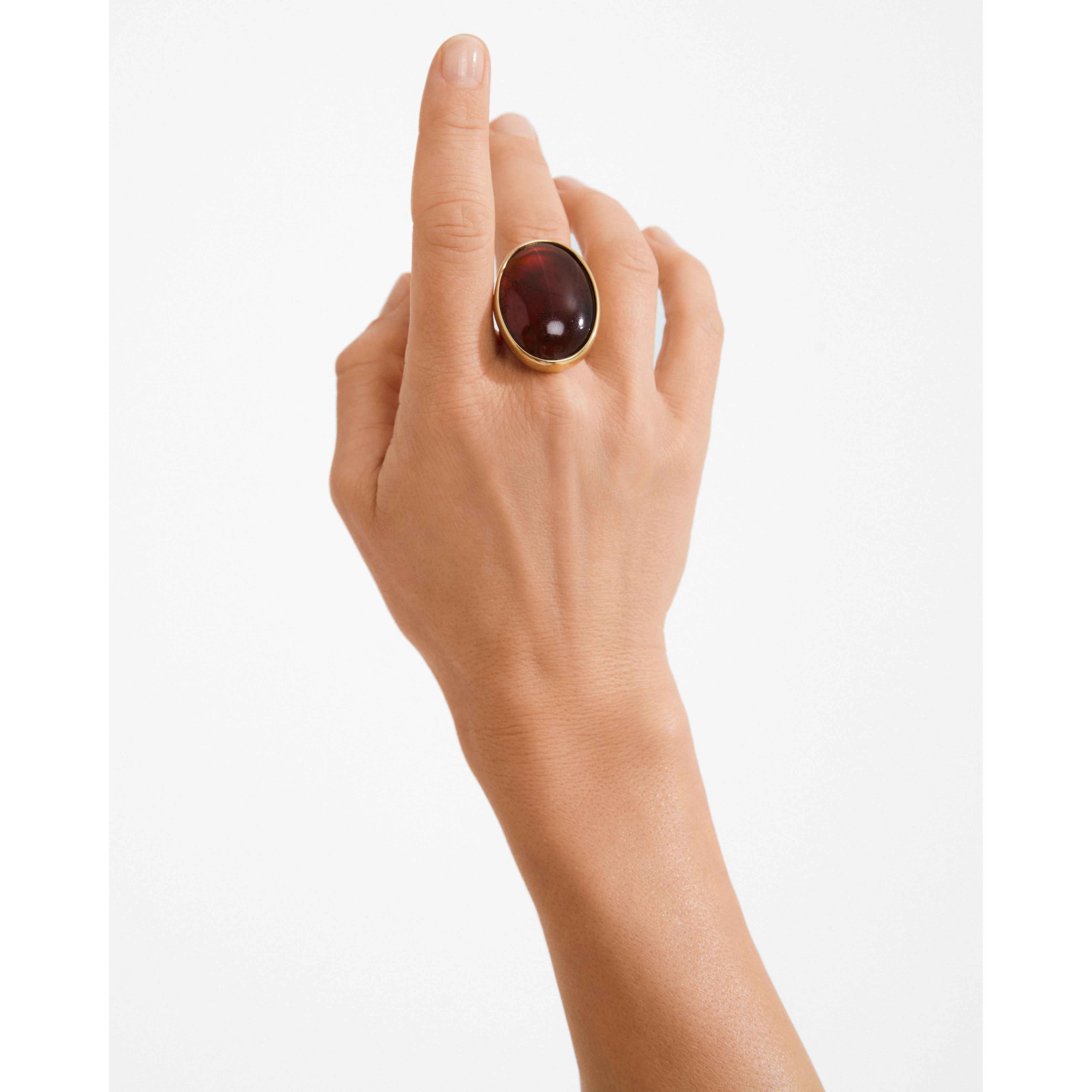 pilgrim-still-statement-ring-verstellbar-goldplattiert-braun image 4
