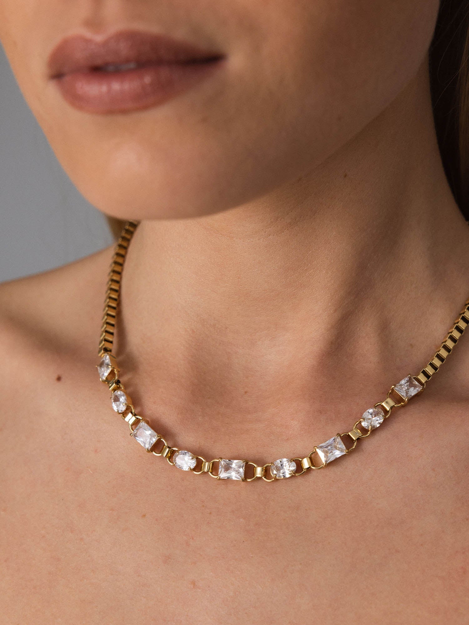 purelei-glam-kette-mit-zirkonia-40-45-cm-edelstahl image 2