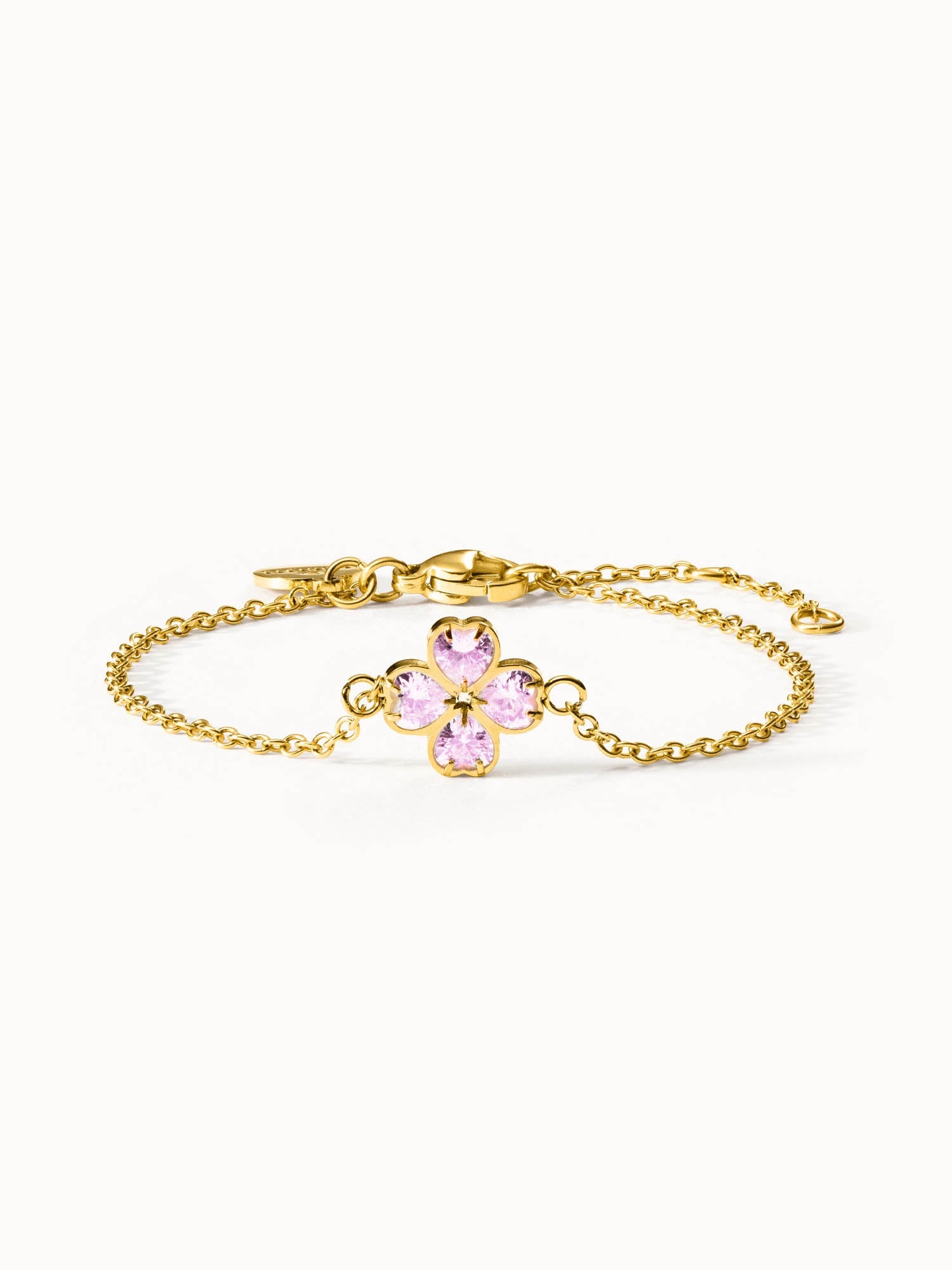 purelei-cuore-ros-armband-ankerkette-mit-herz-kleeblatt-anh-nger image 1
