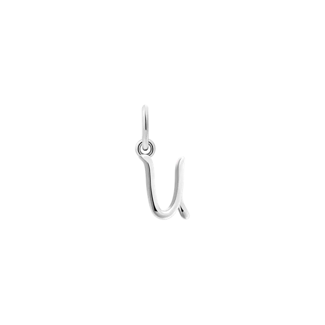 xenox-u-letter-italic-charm-buchstabe-u-925-sterlingsilber-rhodiniert image 1