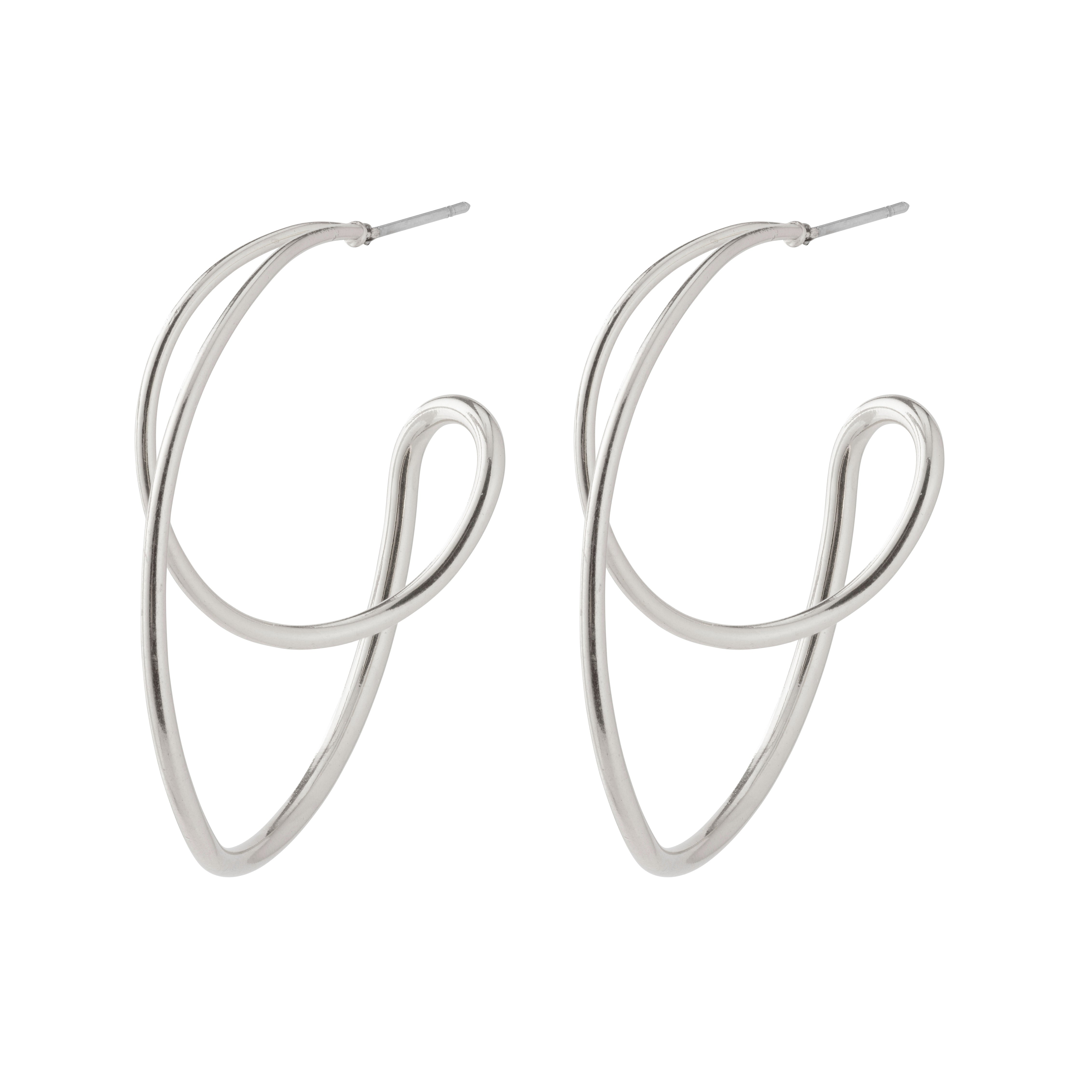 pilgrim-miller-statement-ohrringe-versilbert-geschwungen image 1