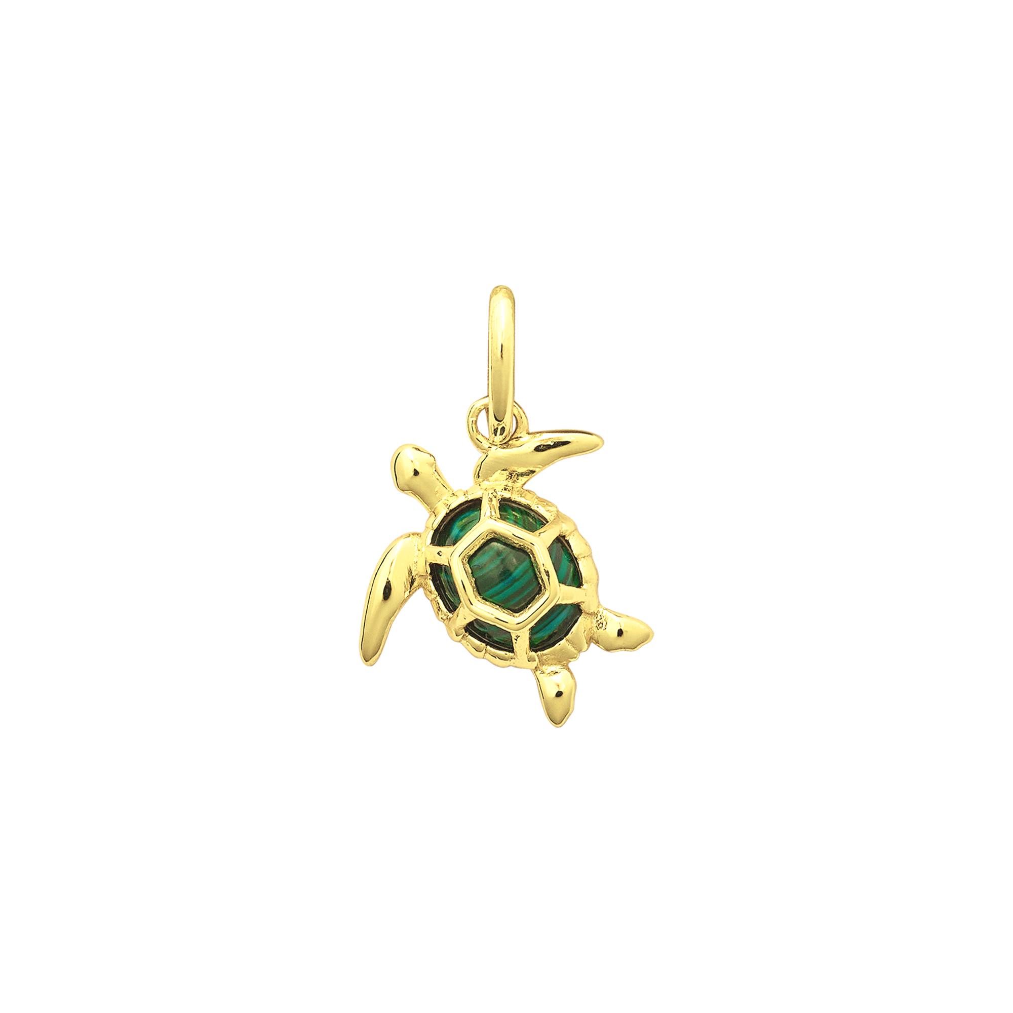 xenox-schildkr-te-charm-925-sterlingsilber-14k-vergoldung-malachit image 1