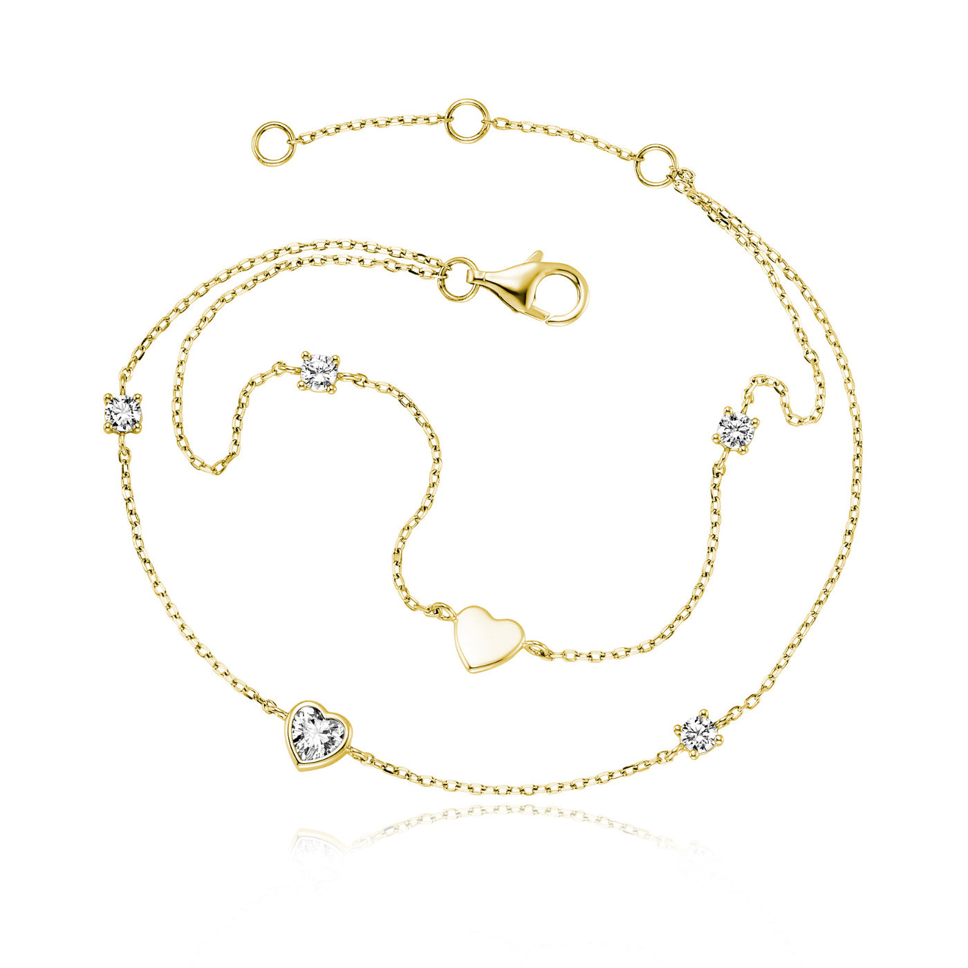 julie-julsen-double-armband-2-reihig-silber-925-vergoldet-mit-5-wei-en-zirkonia- image 1