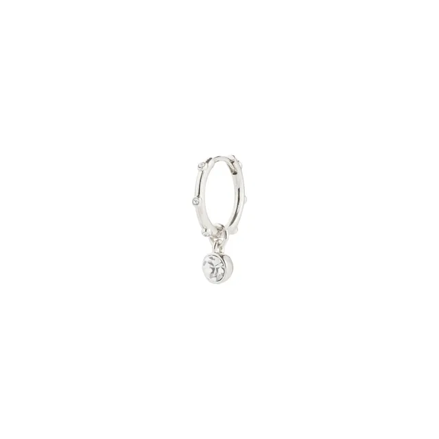 pilgrim-sunny-single-ohrring-versilbert-huggie-hoop-mit-kristall-anh-nger image 1