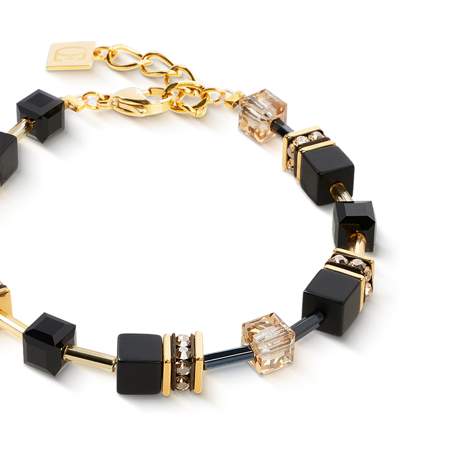 coeur-de-lion-geocube-armband-onyx-schwarz-gold image 2
