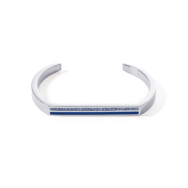 coeur-de-lion-armreif-cuff-square-stripes-silber-blau image 1