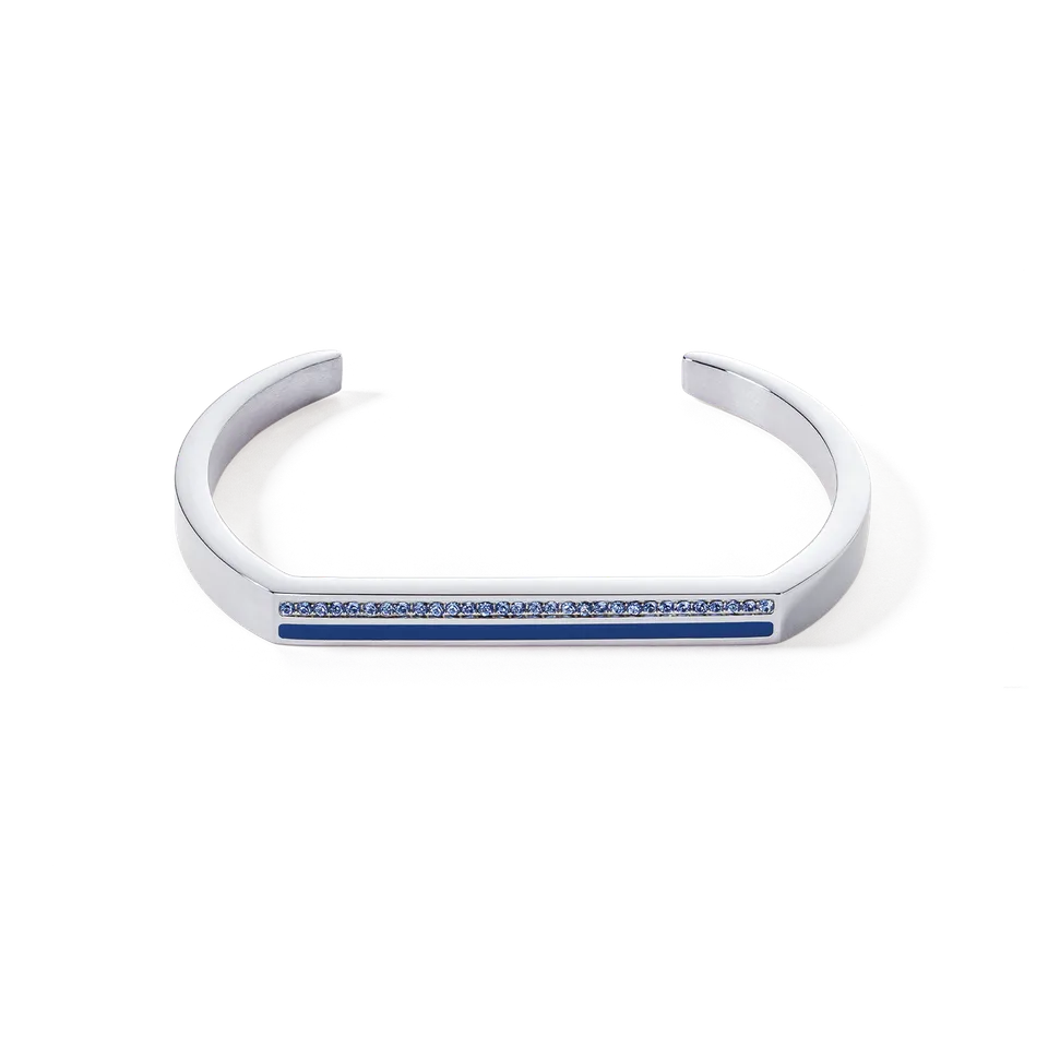 coeur-de-lion-armreif-cuff-square-stripes-silber-blau image 1