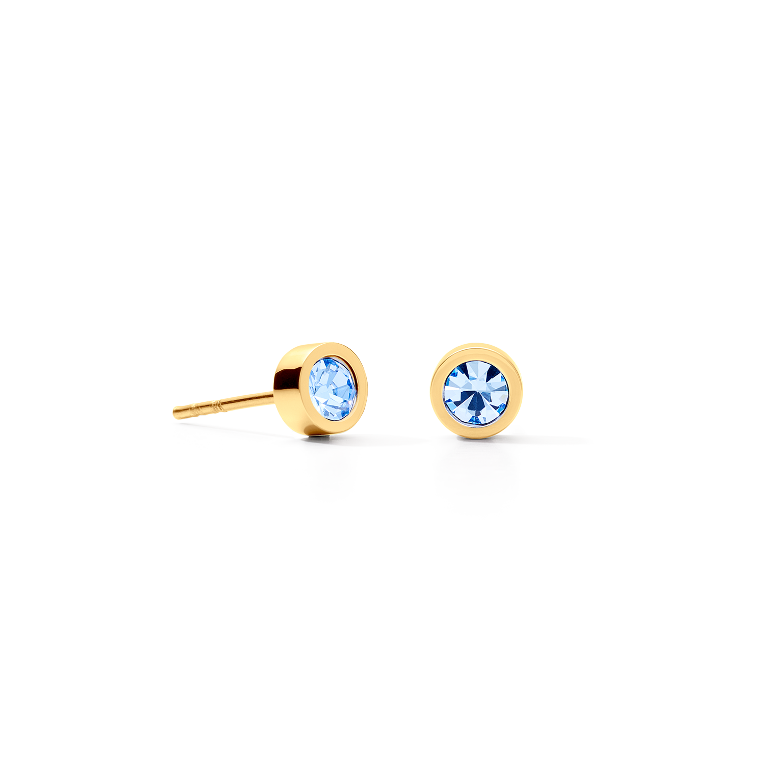 coeur-de-lion-sparkling-dot-ohrstecker-gold-hellblau-kristallglas image 1