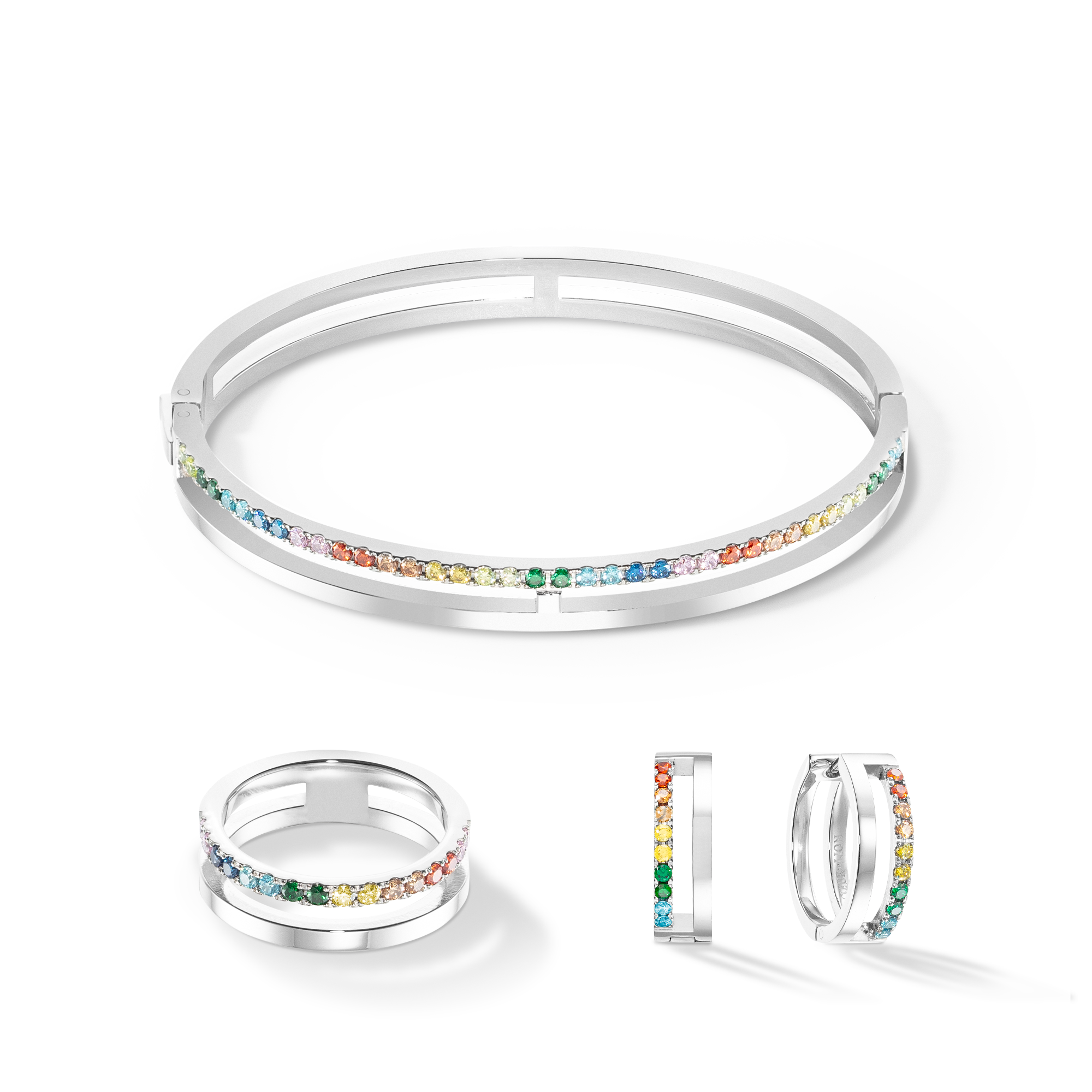 coeur-de-lion-eternal-unity-creolen-silber-multicolor image 3