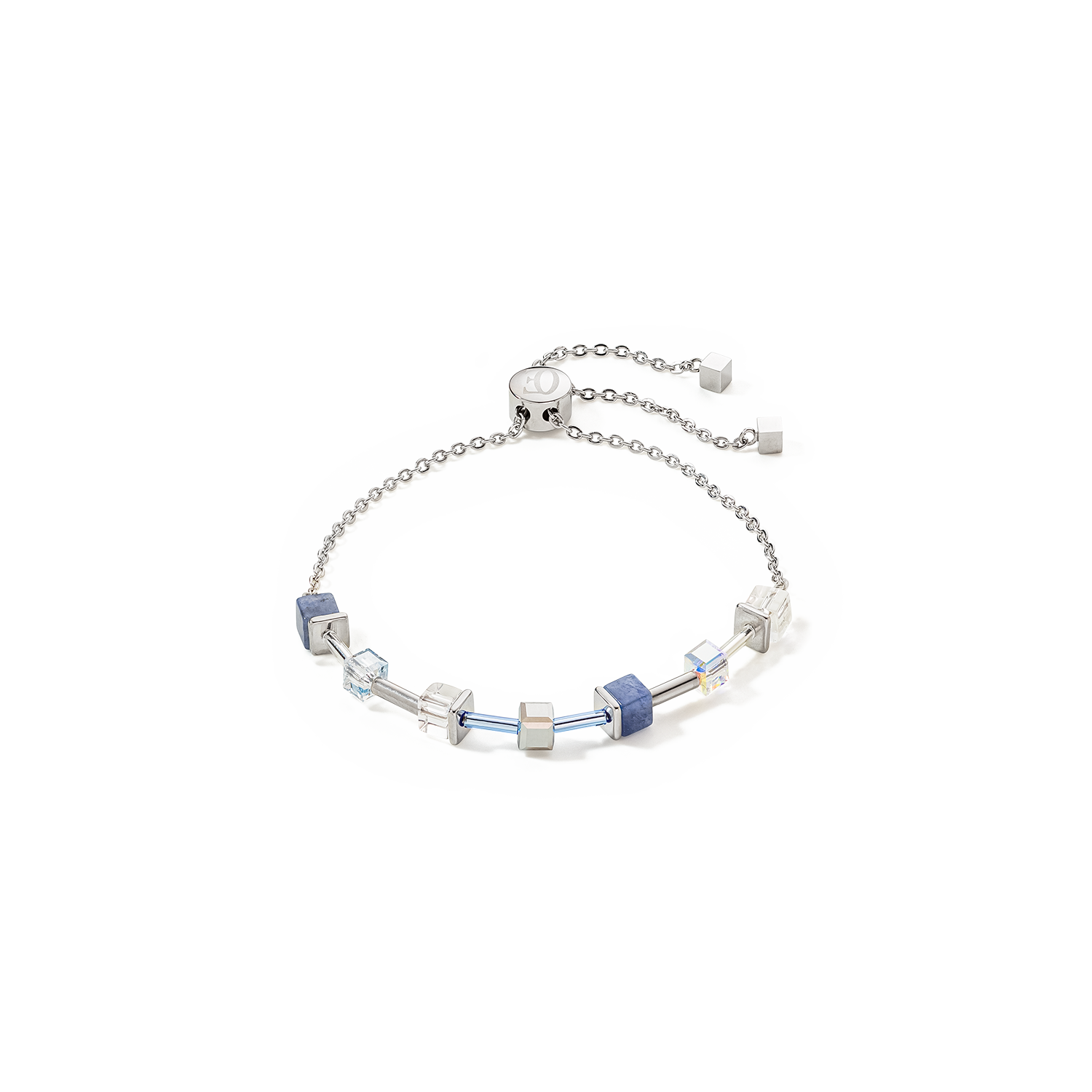 coeur-de-lion-geocube-precious-armband-silber-blau-mit-slider image 1