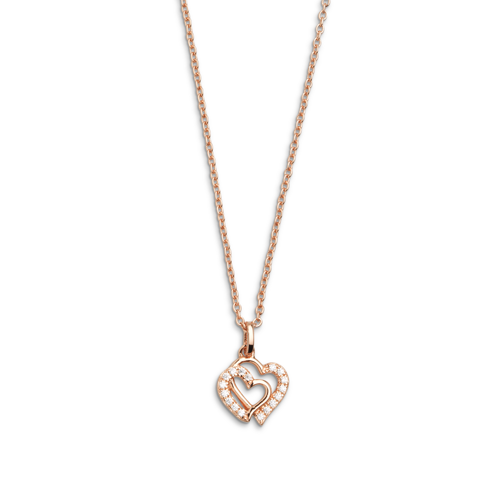 xenox-love-story-halskette-xs3418rk-925-sterlingsilber-ros-vergoldet-mit-herzen- image 1