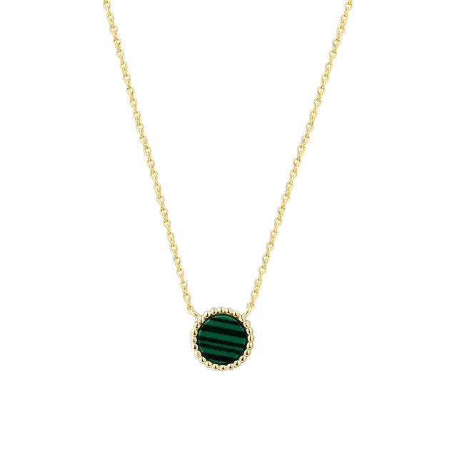 xenox-orbit-halskette-925-sterlingsilber-18k-vergoldet-mit-malachit-anh-nger image 1