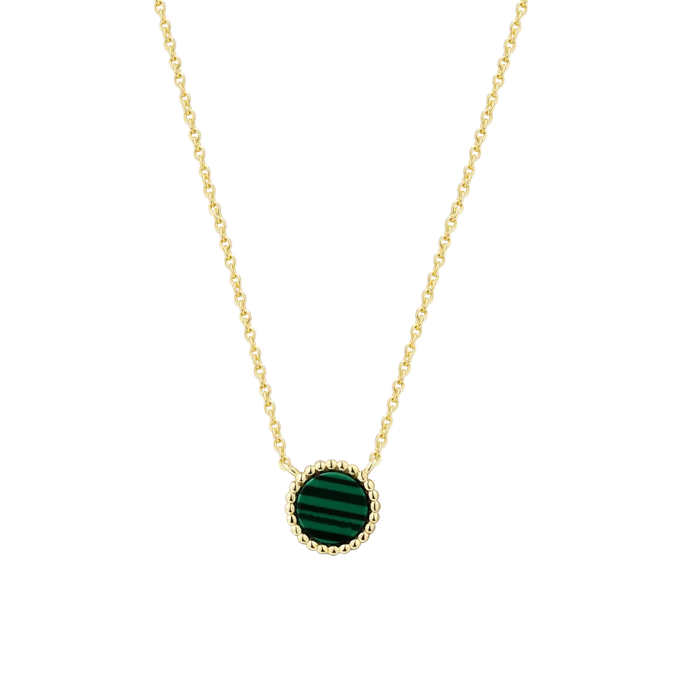 xenox-orbit-halskette-925-sterlingsilber-18k-vergoldet-mit-malachit-anh-nger image 1