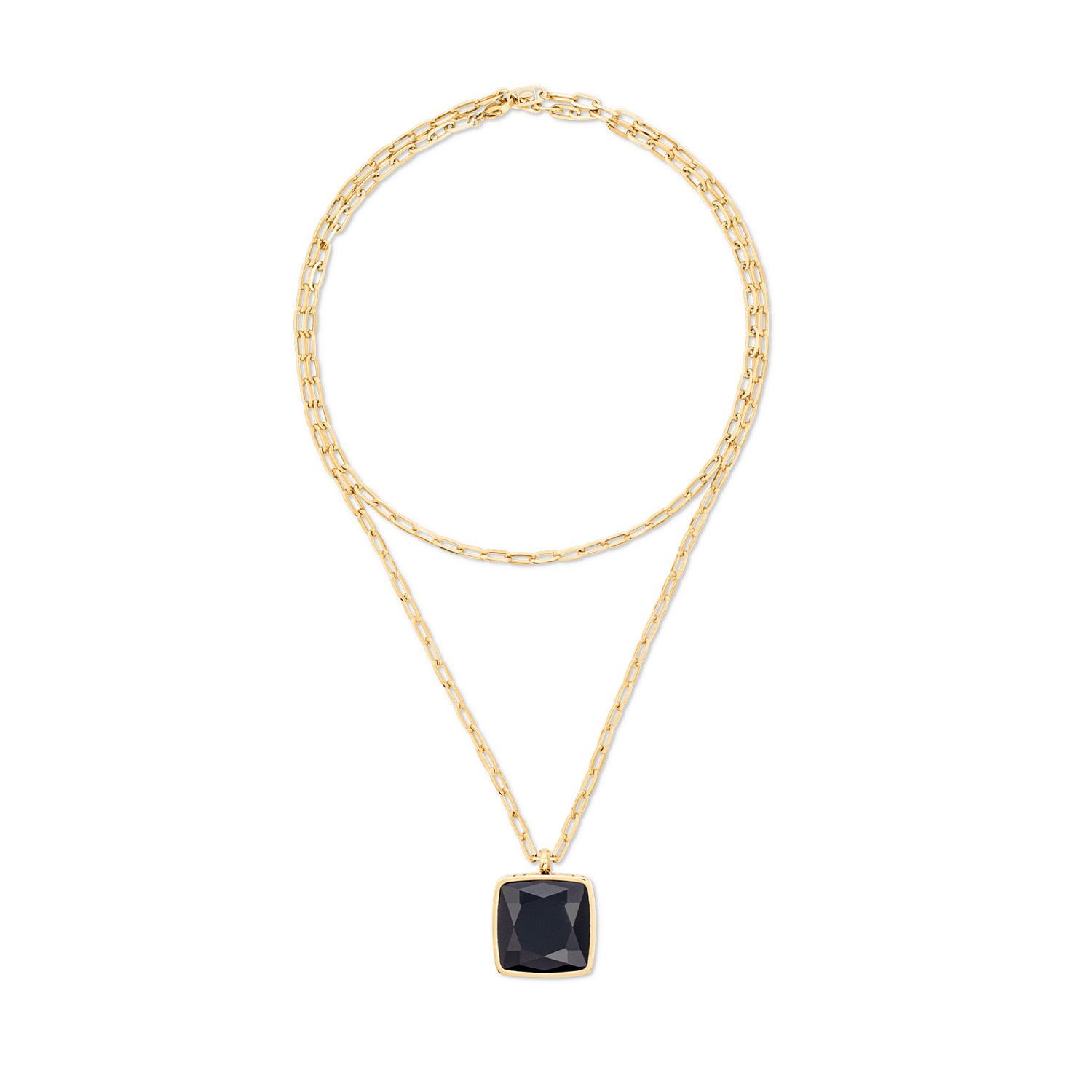 coeur-de-lion-oe-amulett-square-halskette-onyx-gold-schwarz image 5