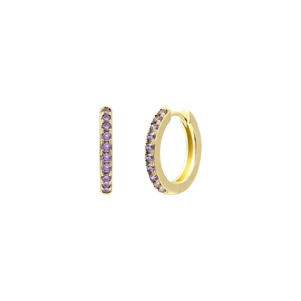xenox-grace-maxi-creolen-xs91798g-925-sterlingsilber-18k-vergoldet-lila-zirkonia image 1