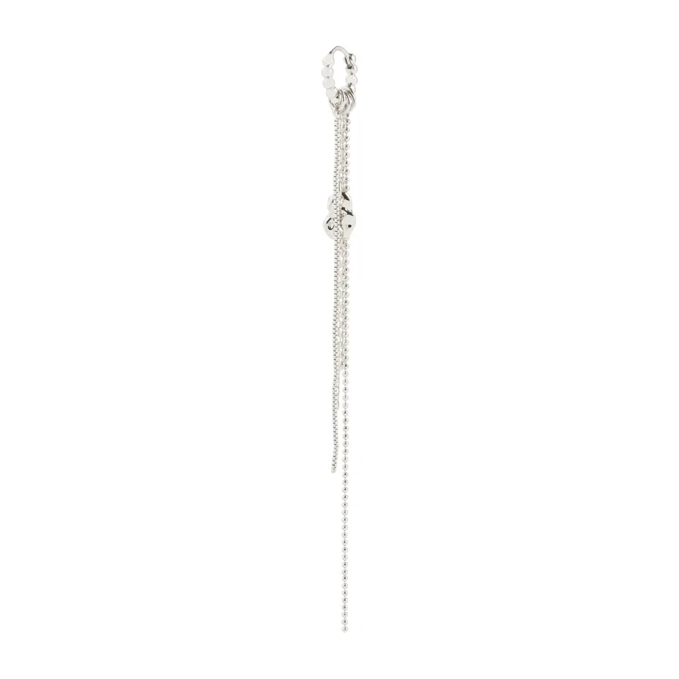 pilgrim-karter-single-ohrring-versilbert-mit-ketten image 1