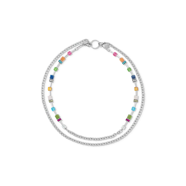 coeur-de-lion-geocube-iconic-boho-halskette-silber-multicolor-multi-wear image 1