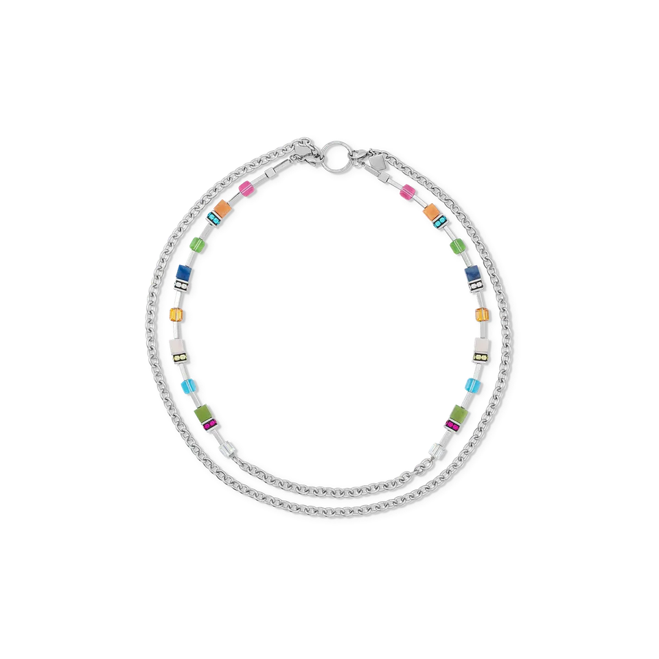 coeur-de-lion-geocube-iconic-boho-halskette-silber-multicolor-multi-wear image 1