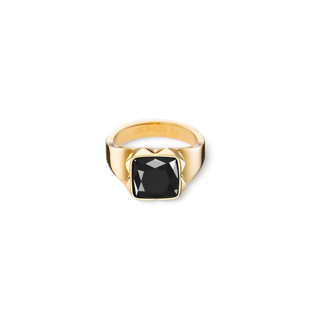 coeur-de-lion-ring-spikes-square-onyx-gold-schwarz-1-2-cm image 1