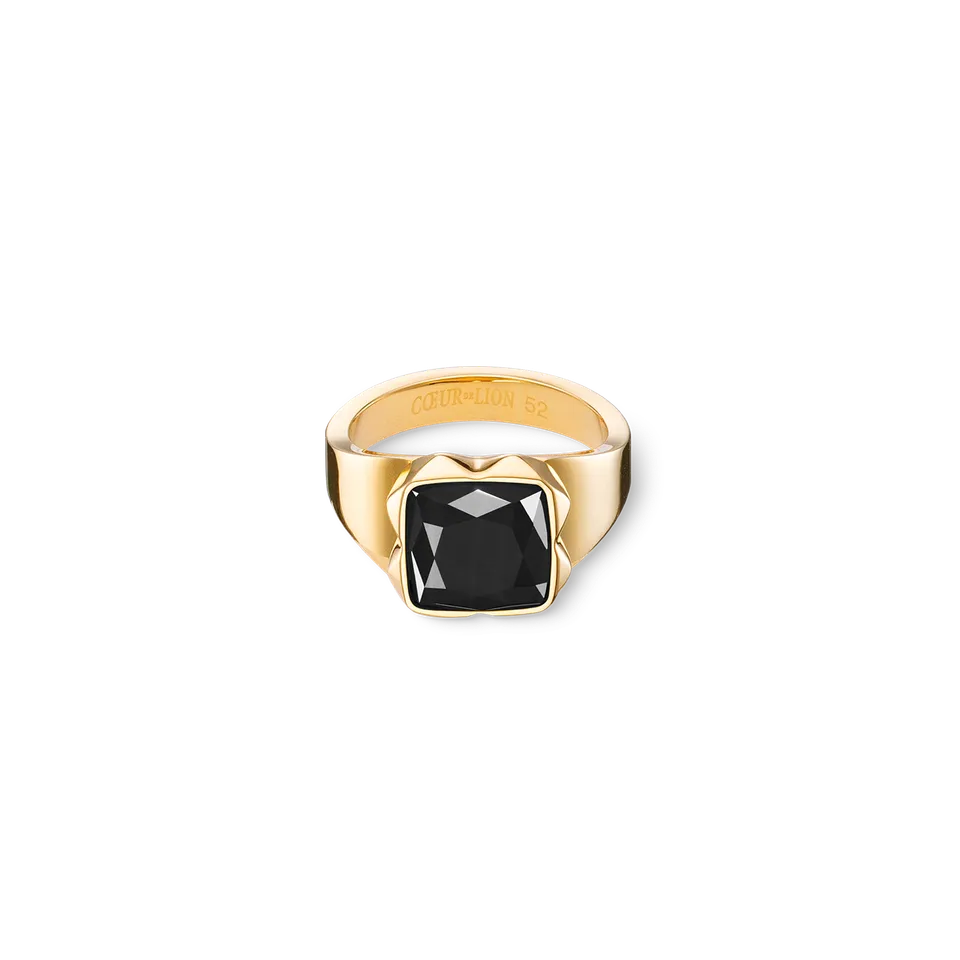 coeur-de-lion-ring-spikes-square-onyx-gold-schwarz-1-2-cm image 1