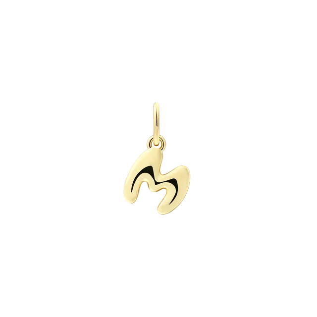 xenox-m-letter-bold-charm-925-sterlingsilber-18k-vergoldet-buchstabe-m image 1