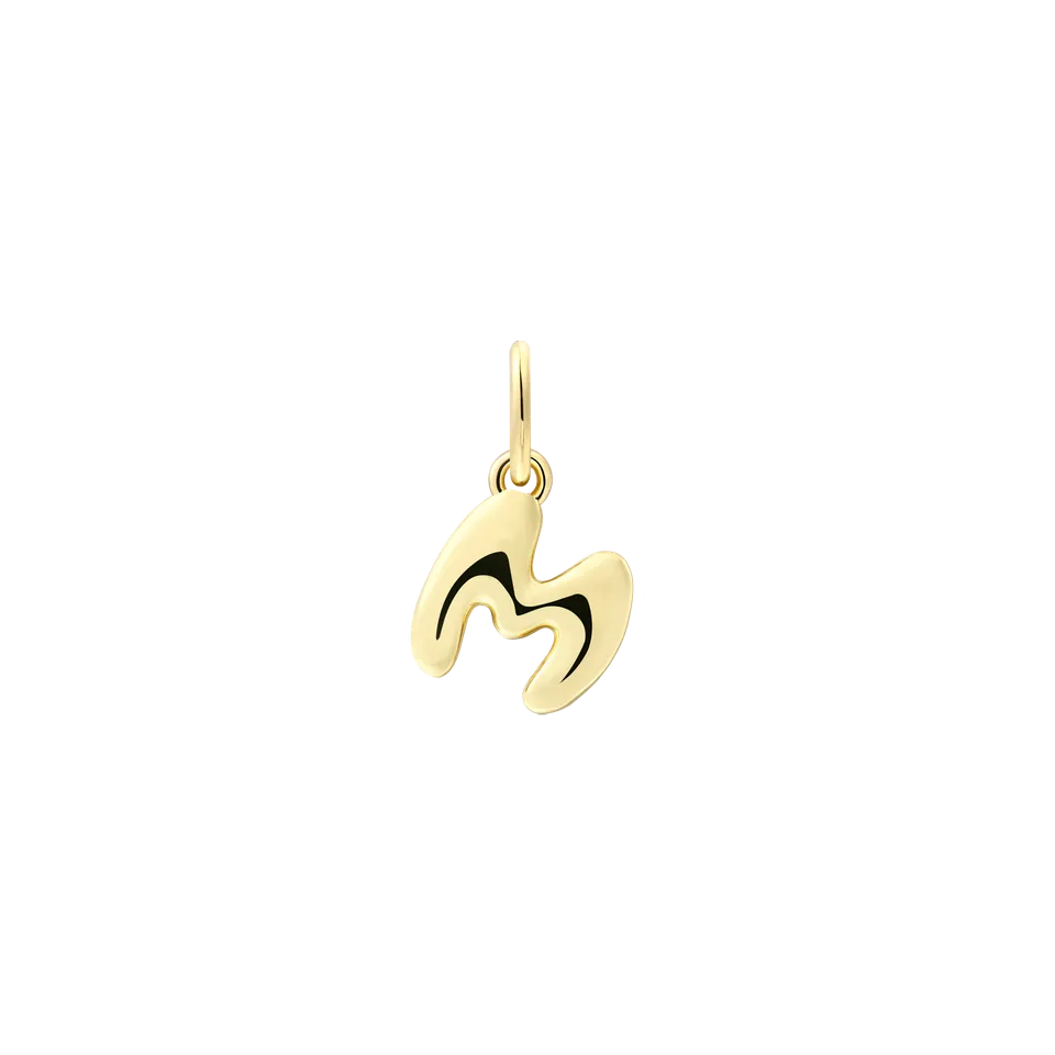 xenox-m-letter-bold-charm-925-sterlingsilber-18k-vergoldet-buchstabe-m image 1