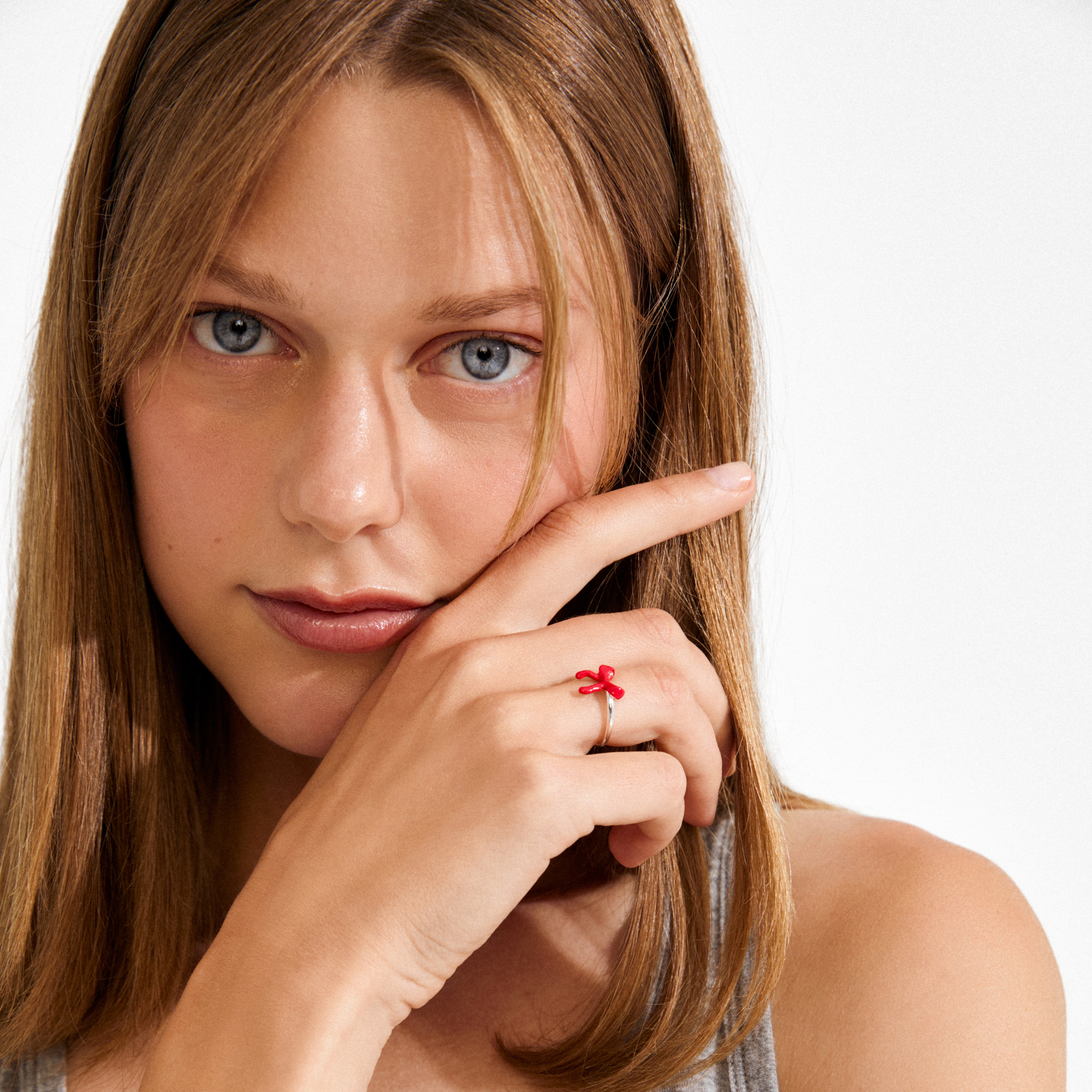 pilgrim-sigrun-ring-schleife-versilbert-rot-verstellbar image 3