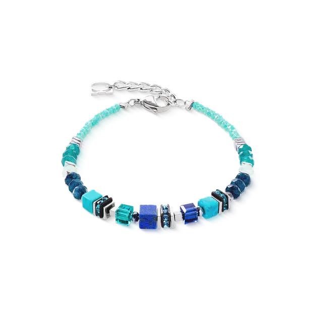 coeur-de-lion-wave-precious-flow-armband-silber-teal-edelstein image 1