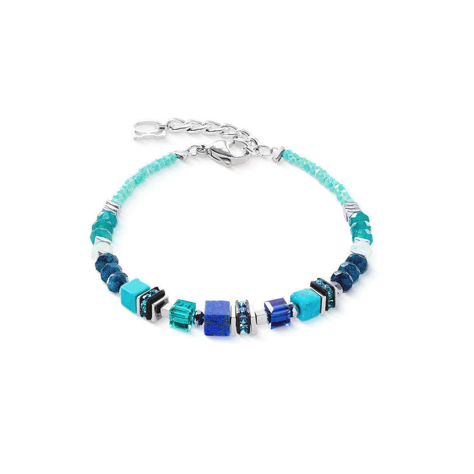 coeur-de-lion-wave-precious-flow-armband-silber-teal-edelstein image 1