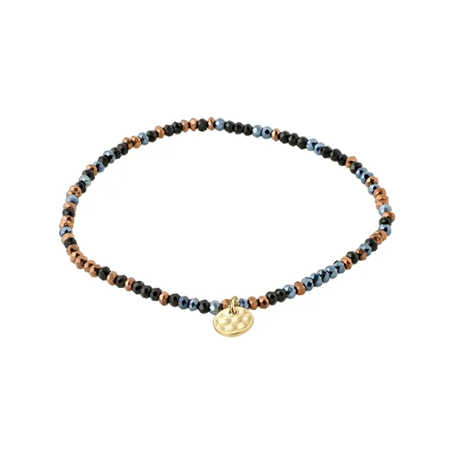 pilgrim-indie-armband-schwarz-goldplattiert-glasperlen-17-cm image 1