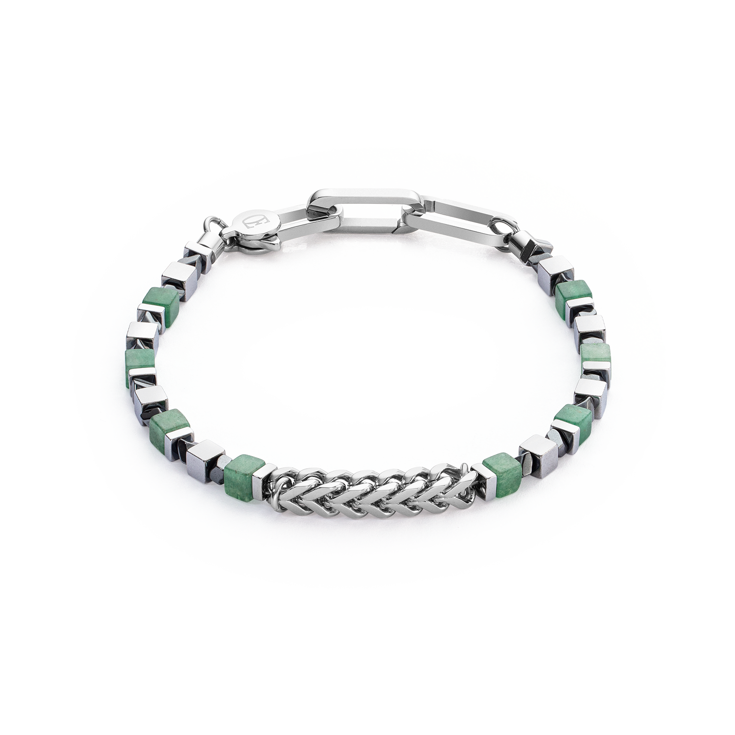 coeur-de-lion-geocube-armband-precious-cubes-chain-gr-n-silber image 1