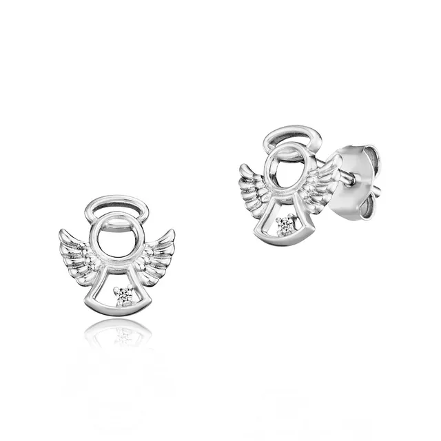 julie-julsen-kids-ohrstecker-angel-silber-925-rhodiniert-mit-wei-en-zirkonia image 1