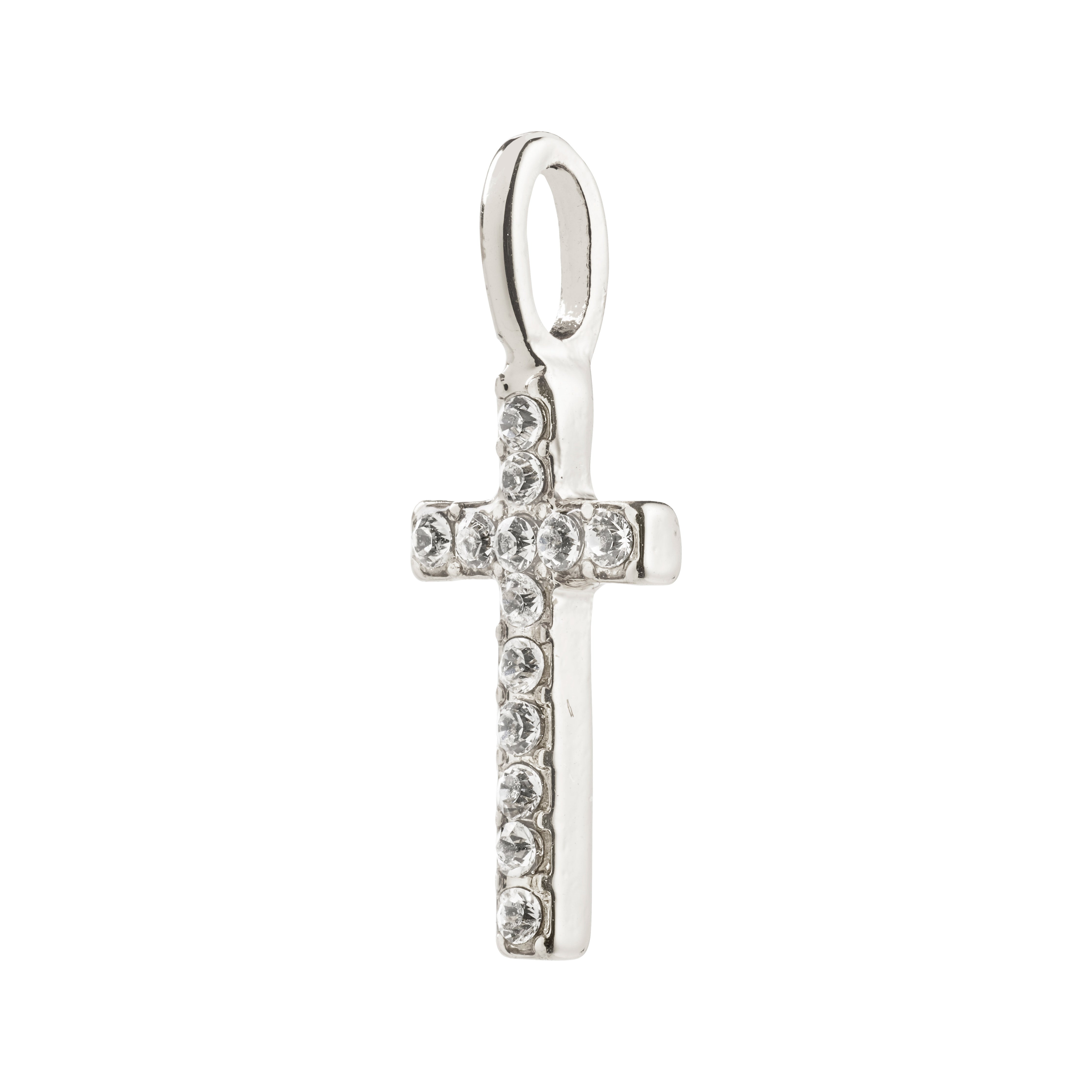 pilgrim-charm-mini-kreuz-anh-nger-versilbert-mit-kristallen image 1