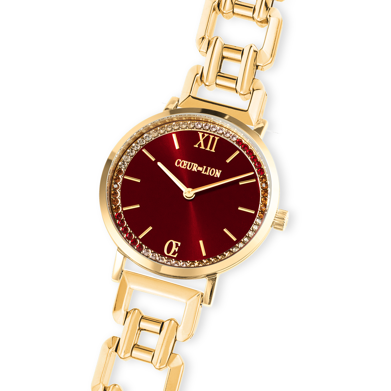 coeur-de-lion-uhr-rund-sparkling-festive-red-statement-gold image 2