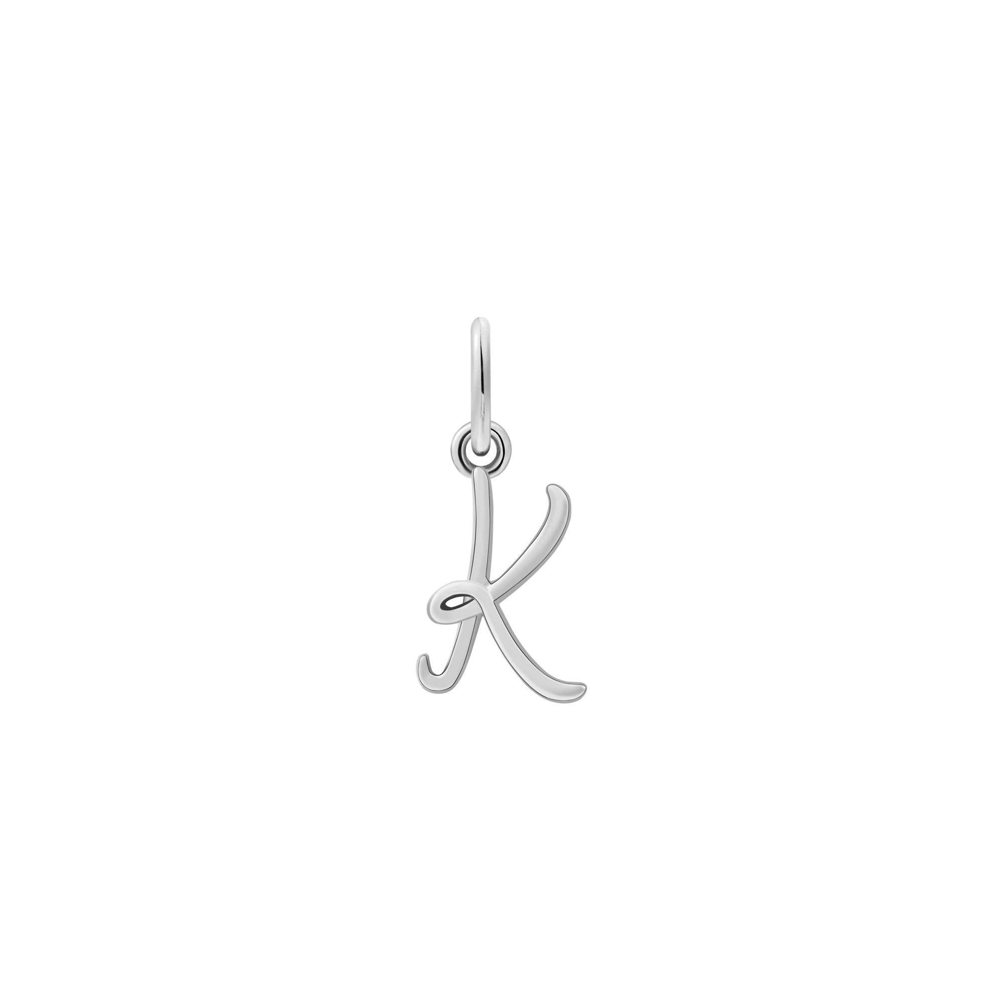 xenox-k-letter-italic-charm-925er-sterlingsilber-rhodiniert image 1