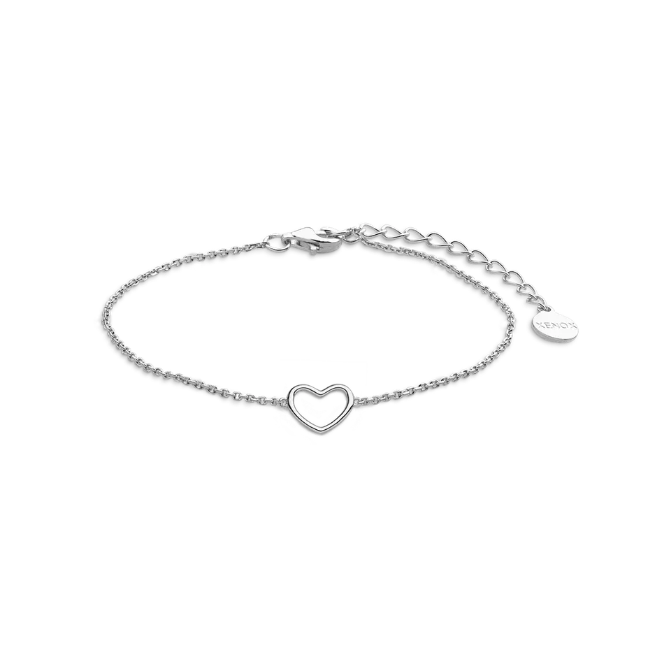 xenox-love-story-armband-925-sterlingsilber-rhodiniert-mit-herz image 1