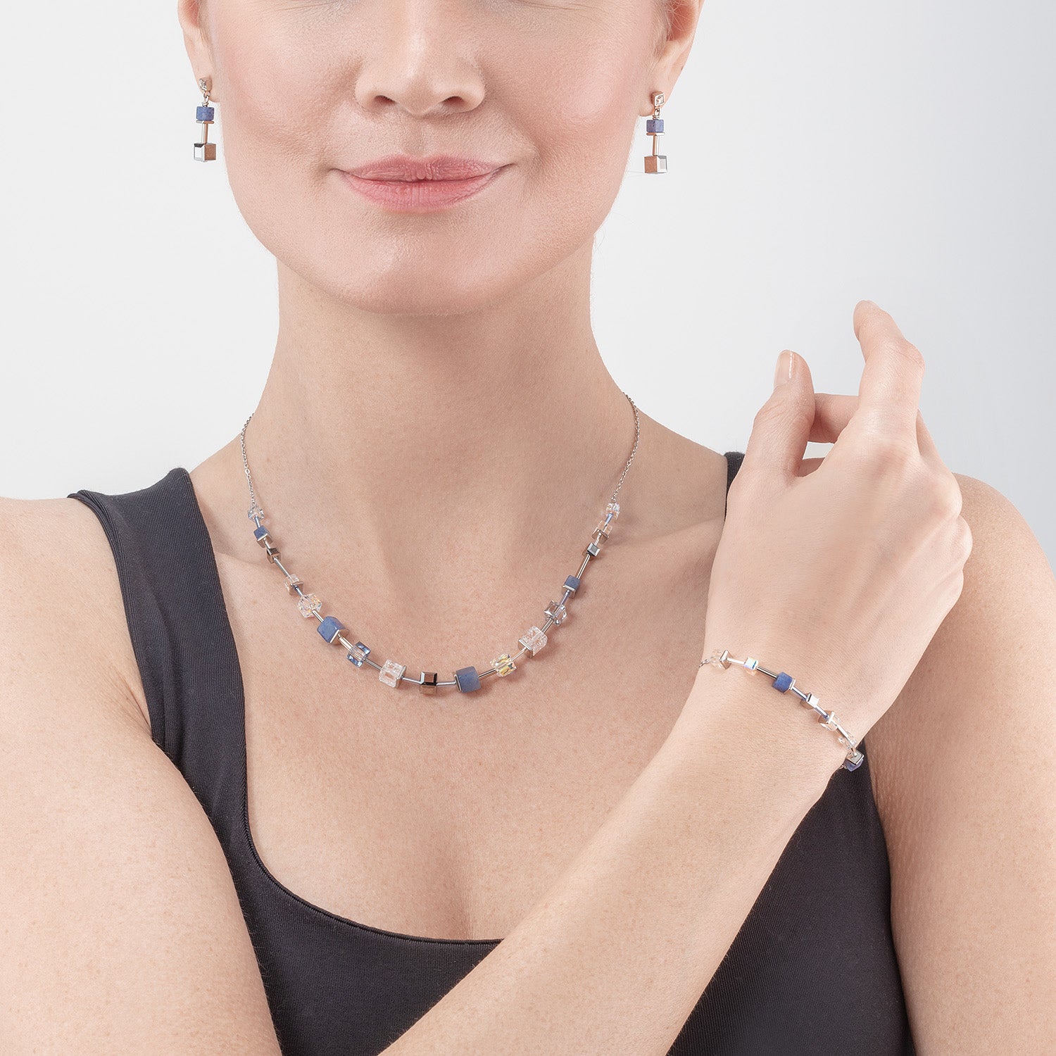 coeur-de-lion-geocube-precious-armband-silber-blau-mit-slider image 4