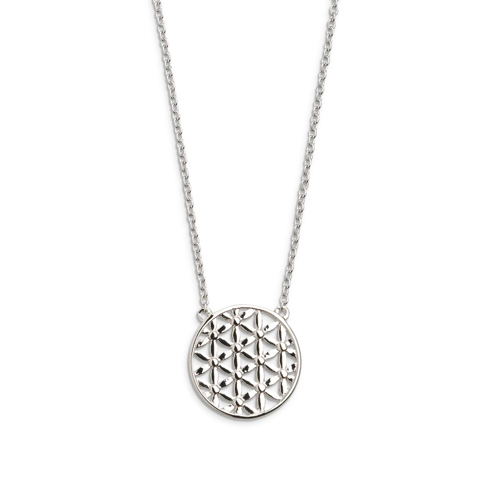 xenox-lebensblume-halskette-925-sterlingsilber-rhodiniert image 1