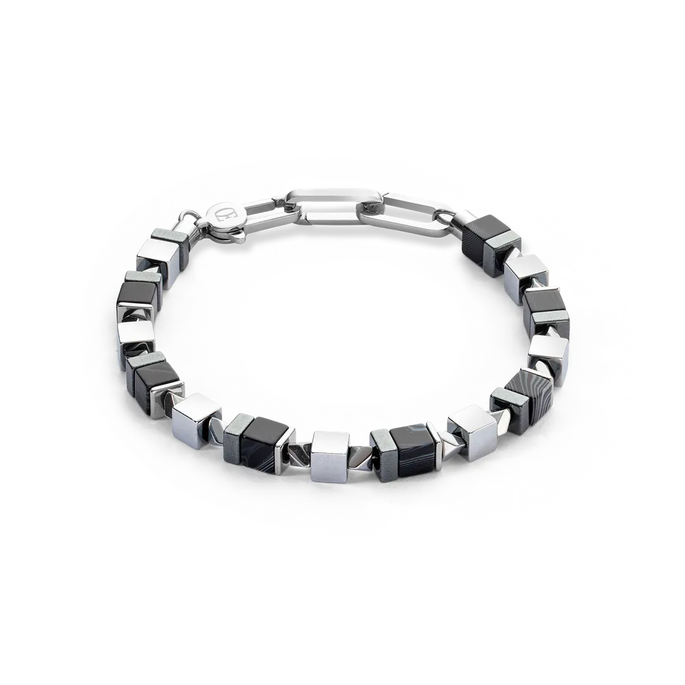 coeur-de-lion-armband-precious-cubes-schwarz-silber image 1