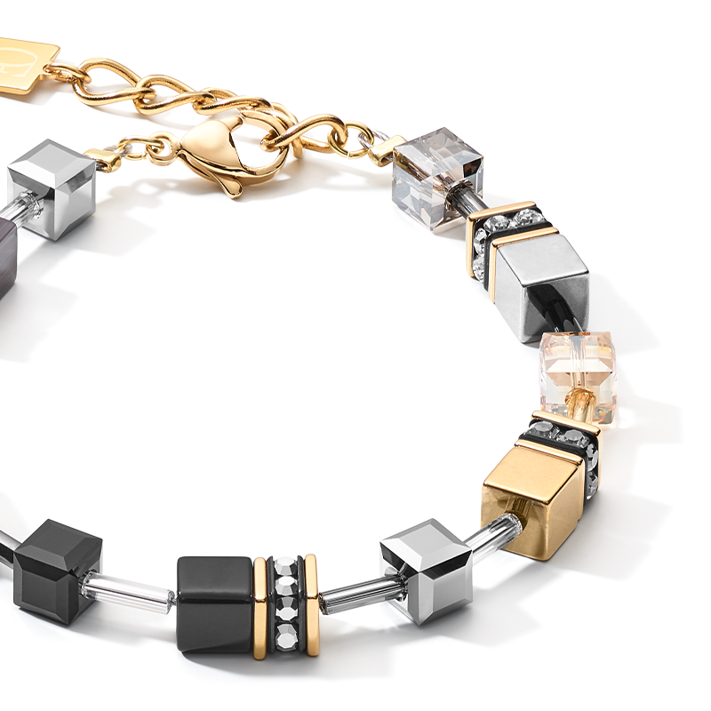 coeur-de-lion-geocube-armband-grau-gold-edelstahl-naturstein image 2