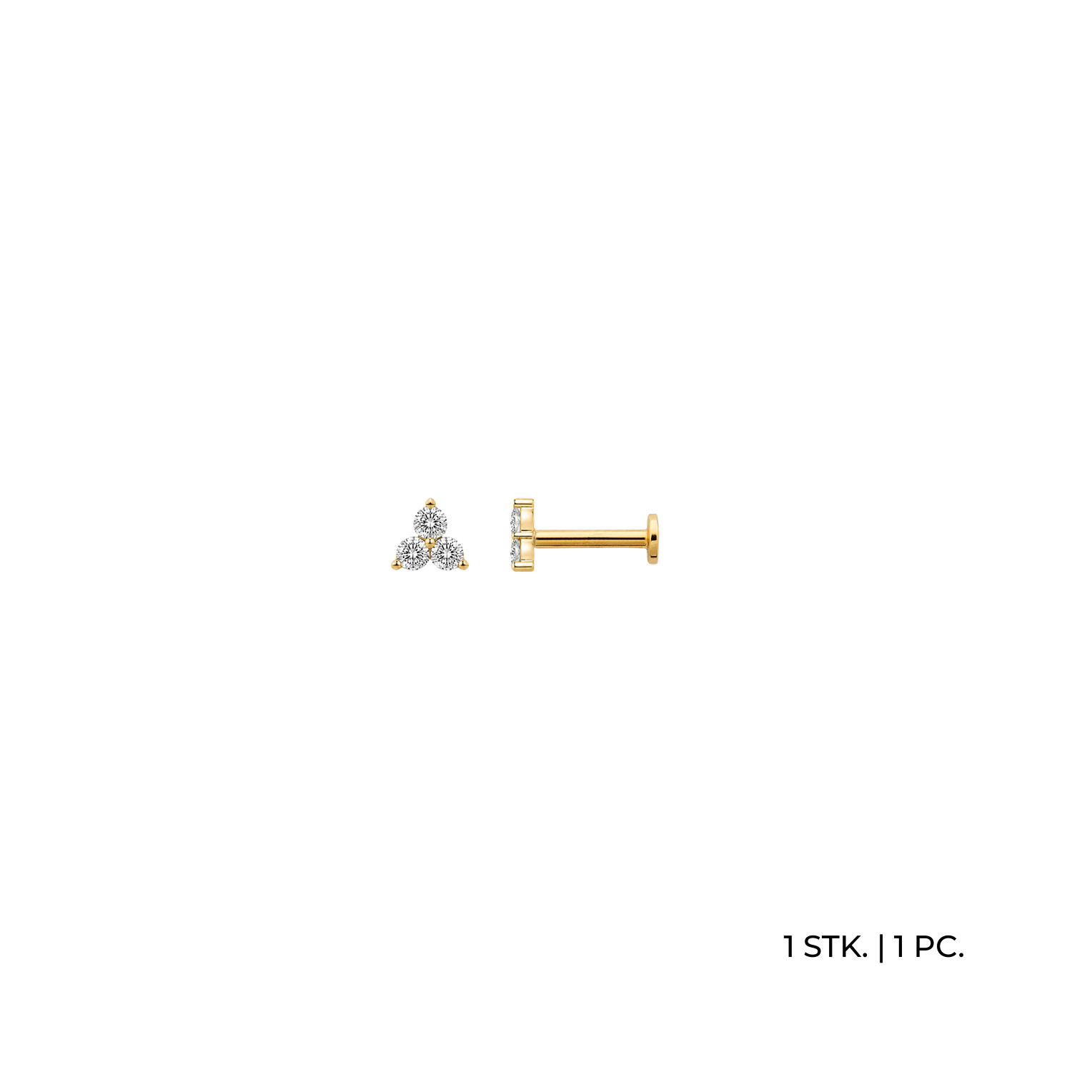xenox-fine-trillium-piercing-xg14k8012g-585-gelbgold-mit-zirkonia image 1