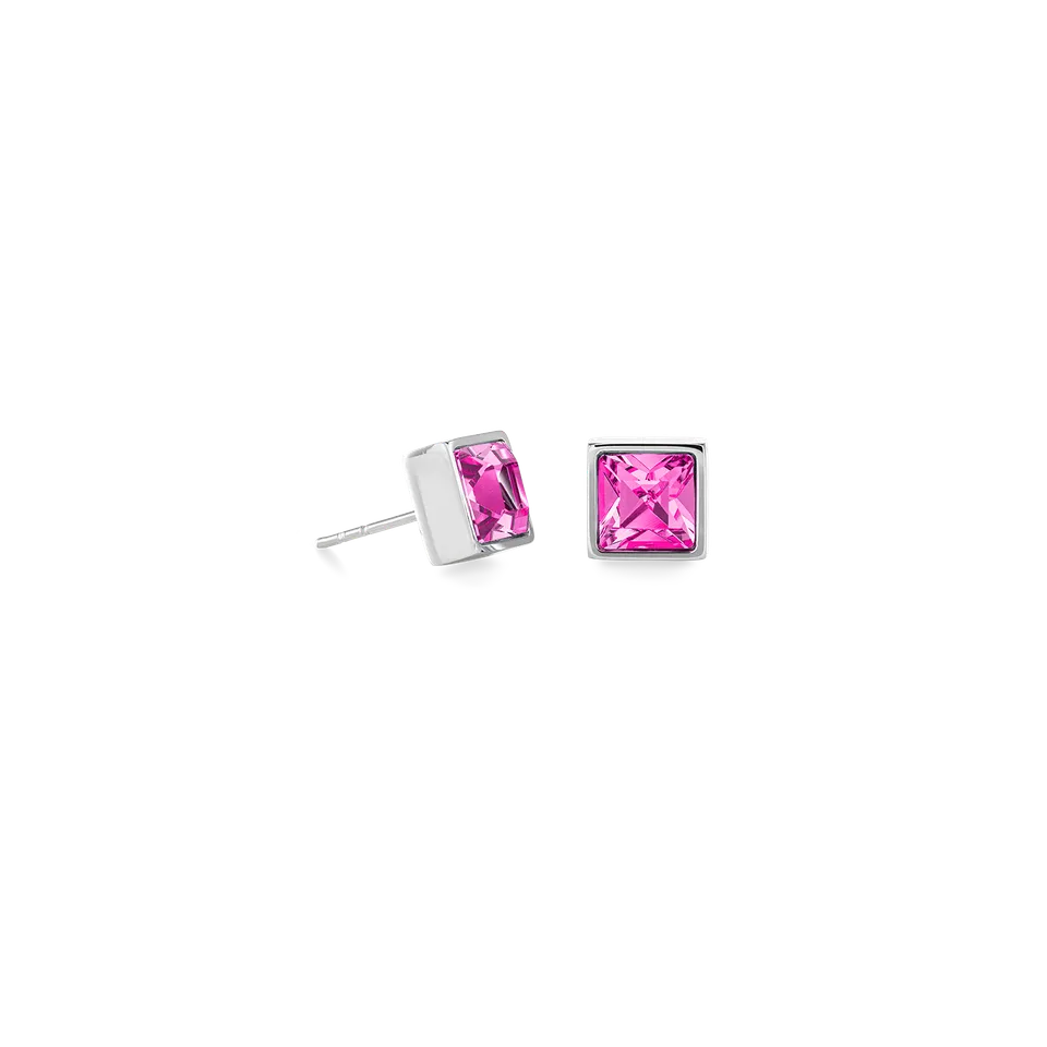 coeur-de-lion-brilliant-square-big-ohrringe-silber-pink-kristall-0-8-cm image 1