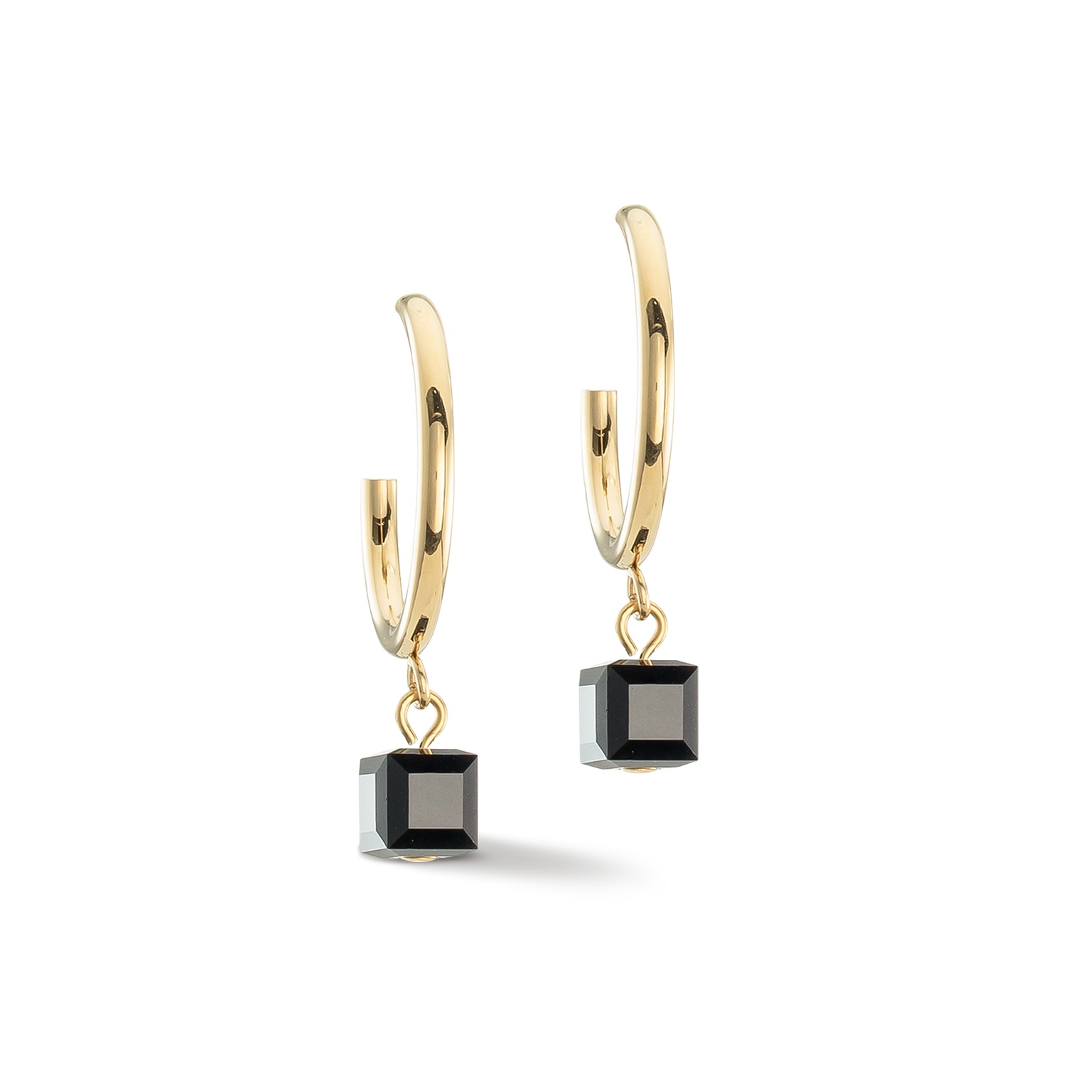 coeur-de-lion-creole-chunky-chain-ohrringe-gold-schwarz image 2