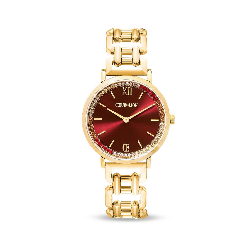 coeur-de-lion-uhr-rund-sparkling-festive-red-statement-gold image 1