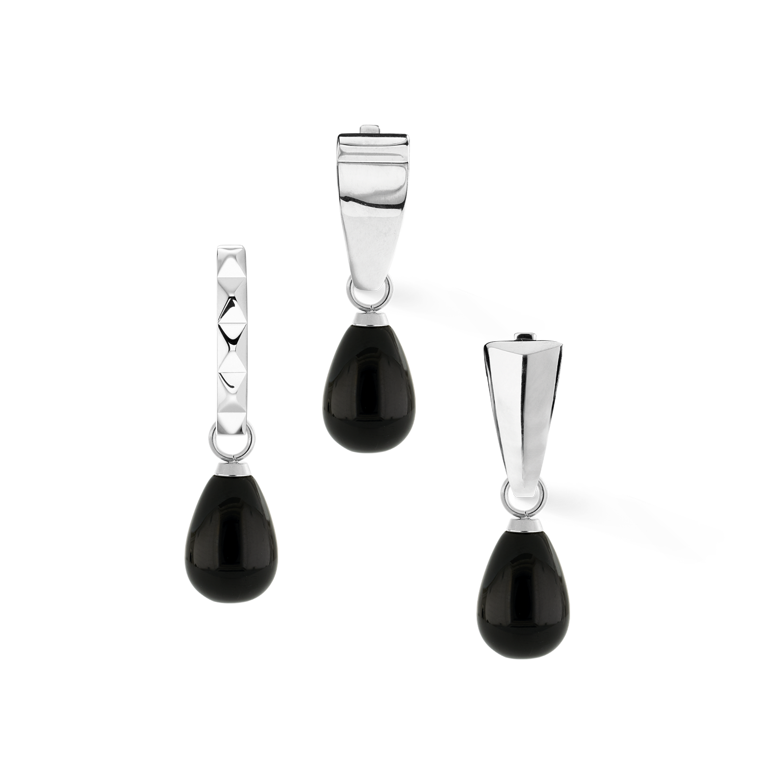 coeur-de-lion-ear-me-up-charm-tropfen-silber-schwarz-paar image 4