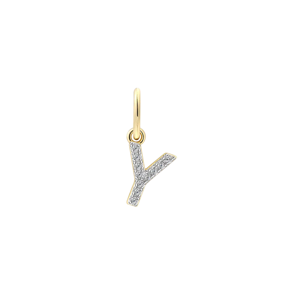 xenox-y-letter-charm-xs10450g-y-925-sterlingsilber-18k-vergoldet-mit-zirkonia image 1