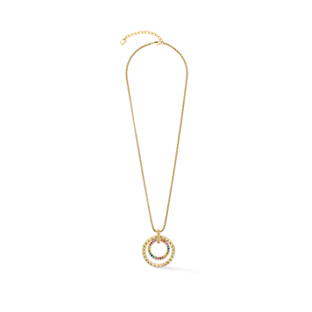 coeur-de-lion-halskette-circle-duo-rainbow-gold-35-mm image 1